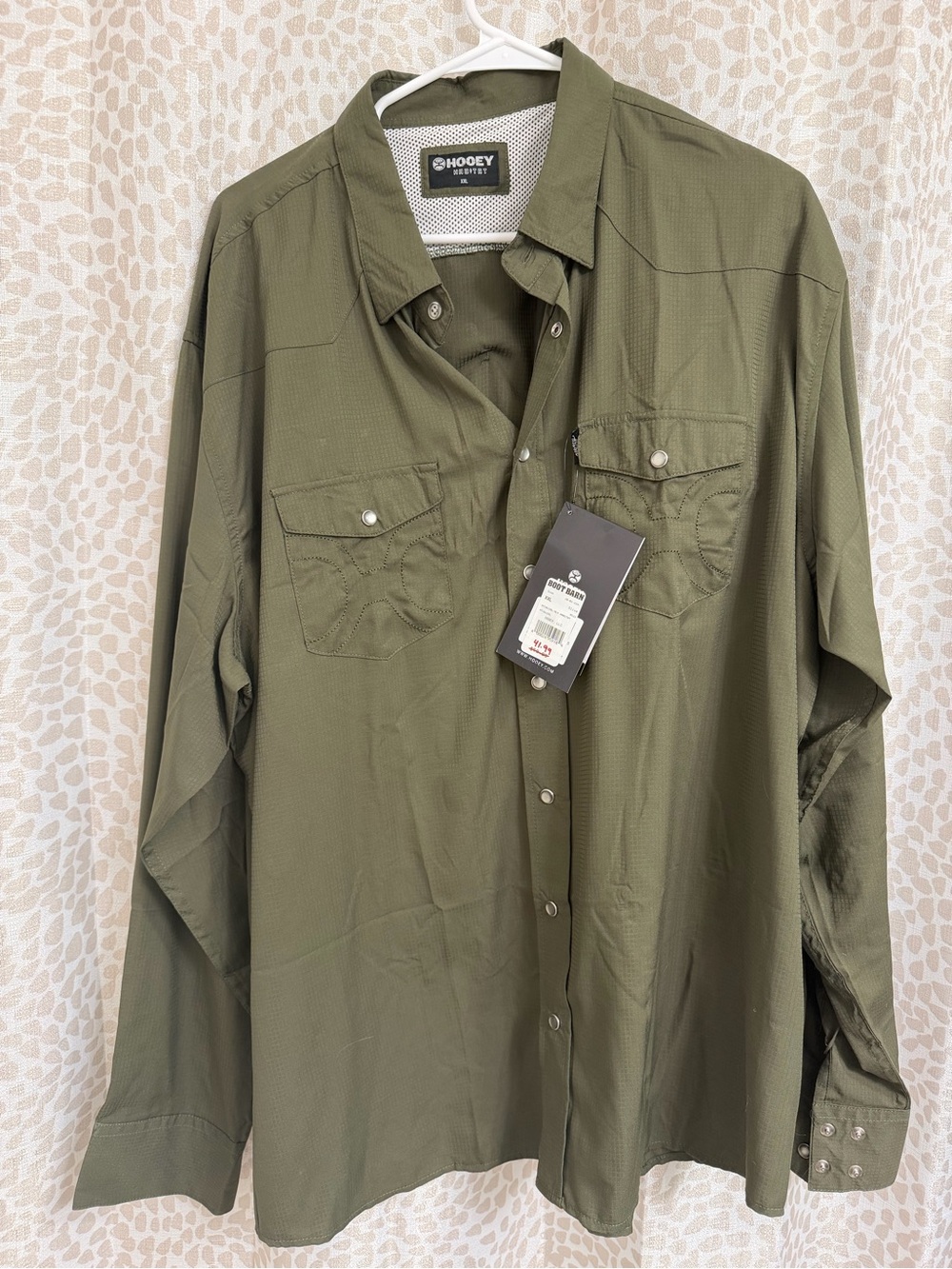 Hooey Men's Olive Green Long Sleeve Snap-Front Shirt